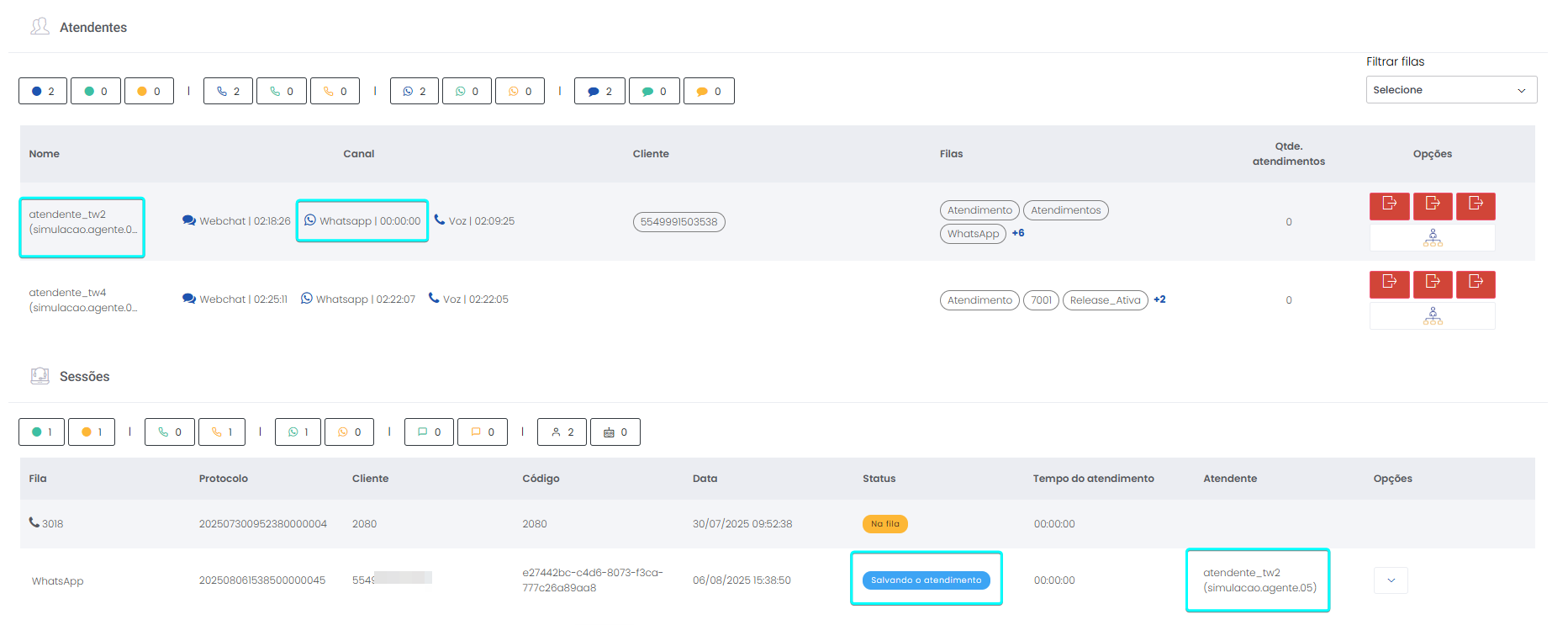Atendente encerrou o chat com o cliente, mas está salvando informações do atendimento na plataforma.